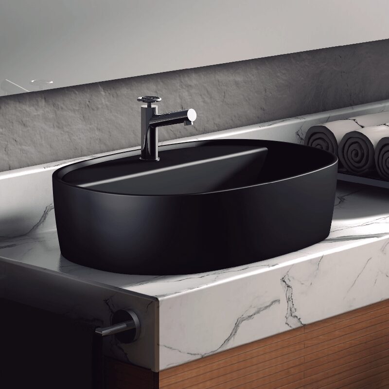 Lavabo Sobre Encimera Furnas Negro Mate Lavabo Sobre Encimera Furnas Negro Mate