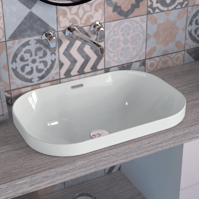 LAVABO SOBRE ENCIMERA QUEBEC BLANCO BRILLO