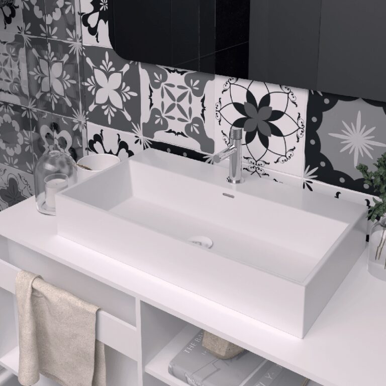 LAVABO SOBRE ENCIMERA GEMINI 75 BLANCO BRILLO