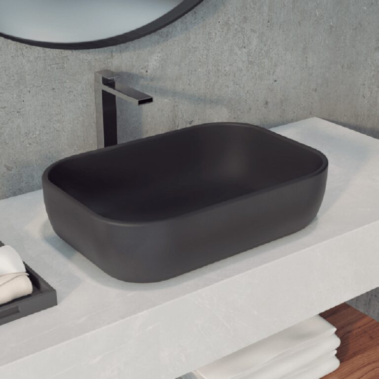 LAVABO SOBRE ENCIMERA HORUS NEGRO MATE