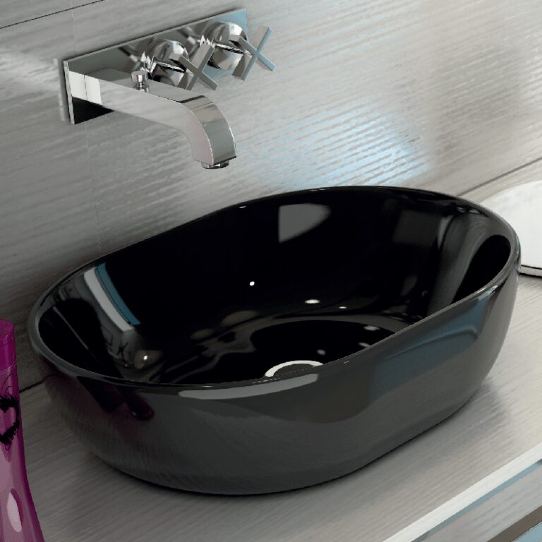 LAVABO SOBRE ENCIMERA MONACO 48 NEGRO BRILLO