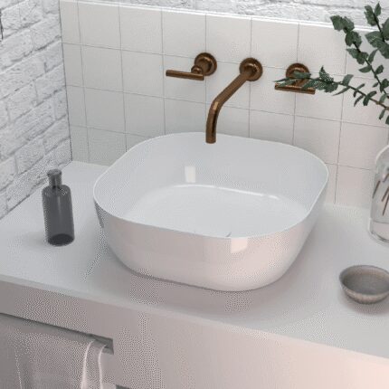 LAVABO SOBRE ENCIMERA OBI BLANCO BRILLO