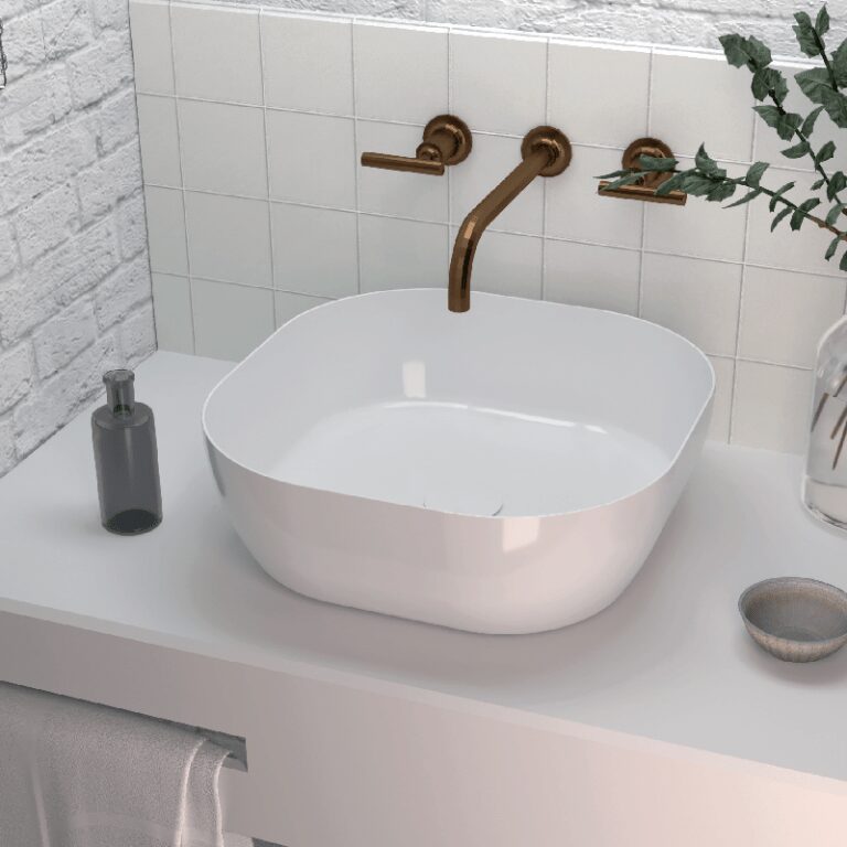 LAVABO SOBRE ENCIMERA OBI BLANCO BRILLO