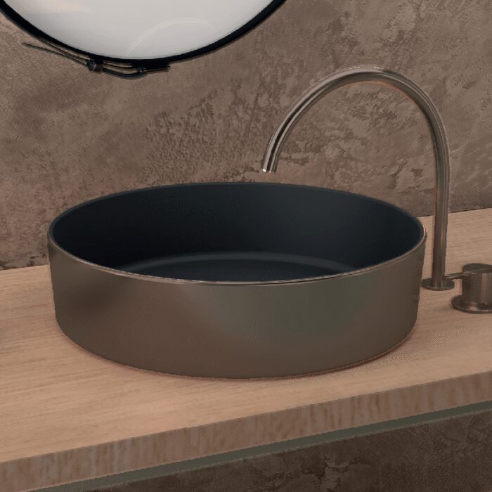 LAVABO SOBRE ENCIMERA OSIRIS NEGRO BRONCE