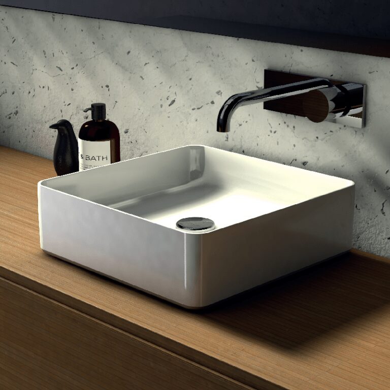 LAVABO SOBRE ENCIMERA SATET BLANCO BRILLO