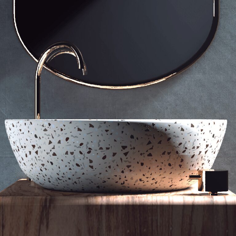 LAVABO SOBRE ENCIMERA TERRAZO BEIGE