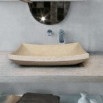 Lavabo Sobre Encimera Beru Mármol Beige 50x40x12 cm de Art and Bath
