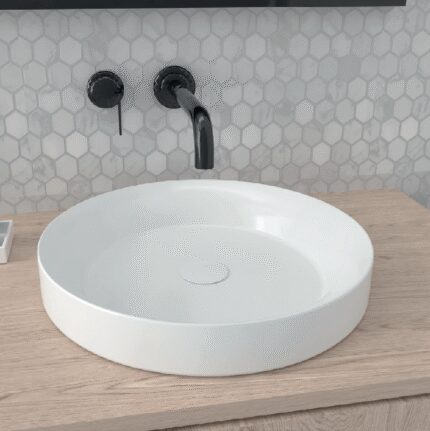 LAVABO SOBRE ENCIMERA ONTARIO BLANCO BRILLO