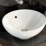 LAVABO SOBRE ENCIMERA BOL BLANCO BRILLO CON REBOSADERO