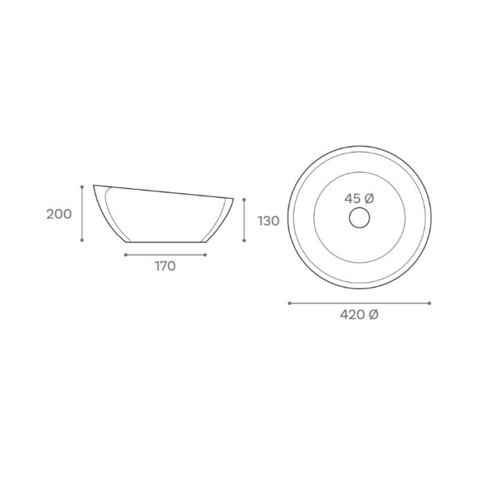 LAVABO SOBRE ENCIMERA ADWA MEDIDAS