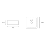 LAVABO SOBRE ENCIMERA ANUBIS BLANCO BRILLO MEDIDAS