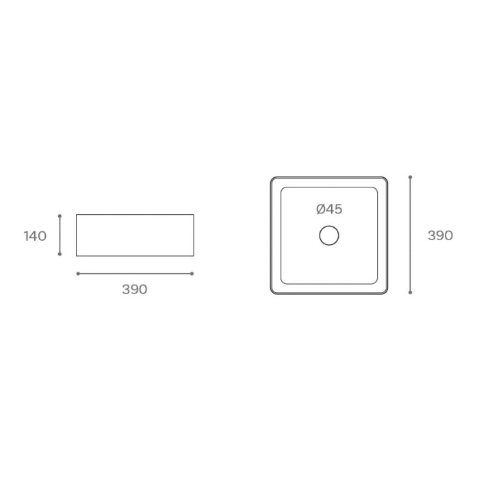 LAVABO SOBRE ENCIMERA ANUBIS BLANCO BRILLO MEDIDAS