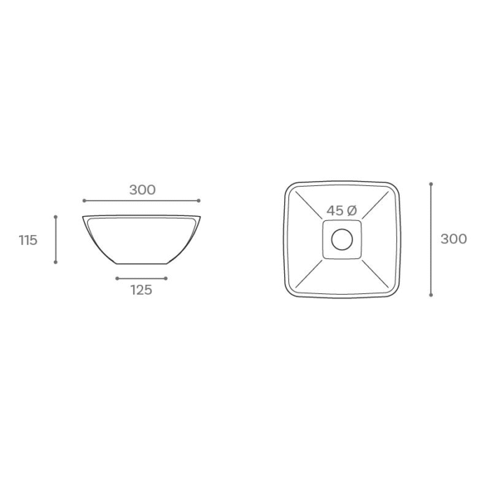 LAVABO SOBRE ENCIMERA AURE MEDIDAS