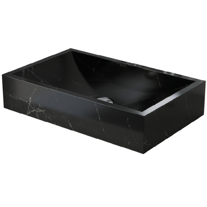Lavabo Sobre Encimera Dana Mármol Negro 50x35x12 cm de Art and Bath - Imagen 2