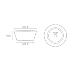 LAVABO SOBRE ENCIMERA MENFIS BLANCO BRILLO MEDIDAS