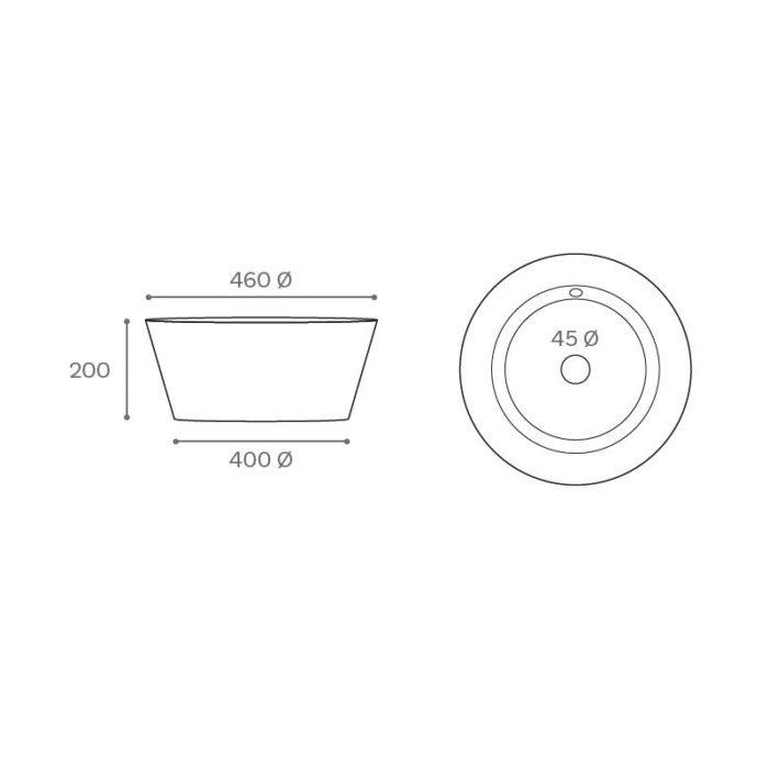 LAVABO SOBRE ENCIMERA MENFIS BLANCO BRILLO MEDIDAS