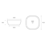 LAVABO SOBRE ENCIMERA OBI BLANCO BRILLO MEDIDAS