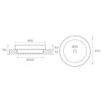 LAVABO SOBRE ENCIMERA ONTARIO MEDIDAS