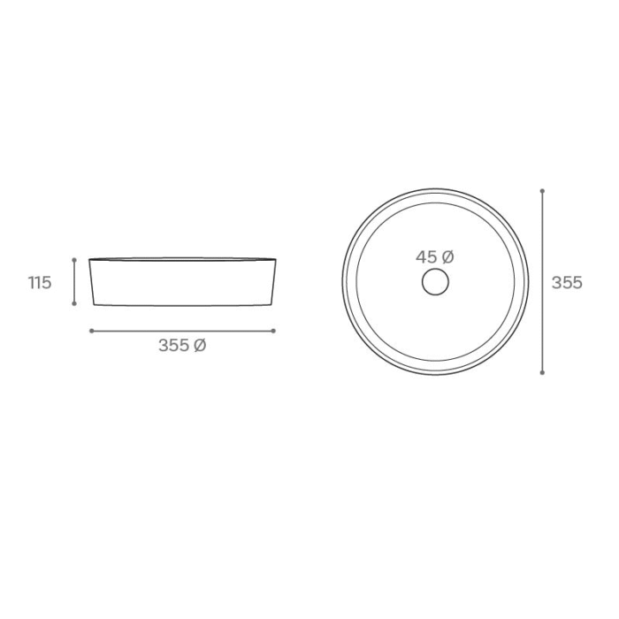 LAVABO SOBRE ENCIMERA OSIRIS MEDIDAS