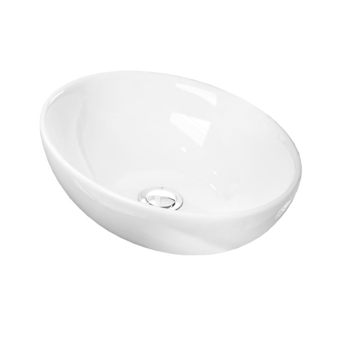 LAVABO SOBRE ENCIMERA OVAL BLANCO BRILLO