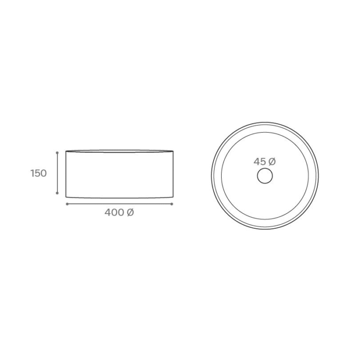 LAVABO SOBRE ENCIMERA TEBAS MEDIDAS