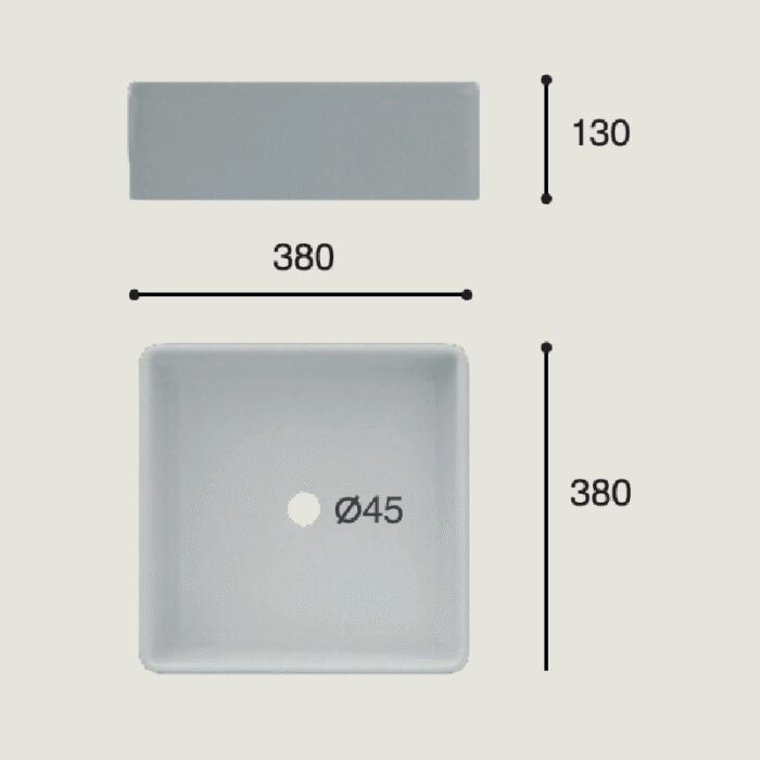 Lavabo Sobre Encimera Apis Brillo 38x38x13 cm de Art and Bath - Imagen 3