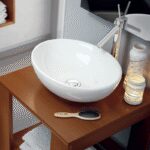 LAVABO SOBRE ENCIMERA OVAL BLANCO BRILLO