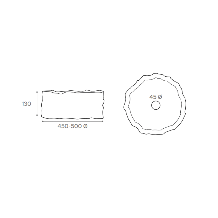 Lavabo Sobre Encimera Petra 45-50x13 cm de Art and Bath - Imagen 4