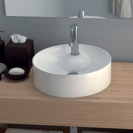 LAVABO SOBRE ENCIMERA redondo TERA BLANCO BRILLO