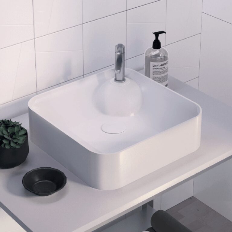 LAVABO SOBRE ENCIMERA YELTES BLANCO BRILLO