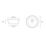 LAVABO SOBRE ENCIMERA AJAX BLANCO BRILLO MEDIDAS