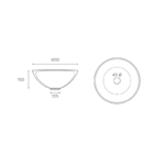 LAVABO SOBRE ENCIMERA BOL MEDIDAS