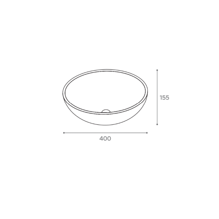 LAVABO SOBRE ENCIMERA BOL SOLID MEDIDAS