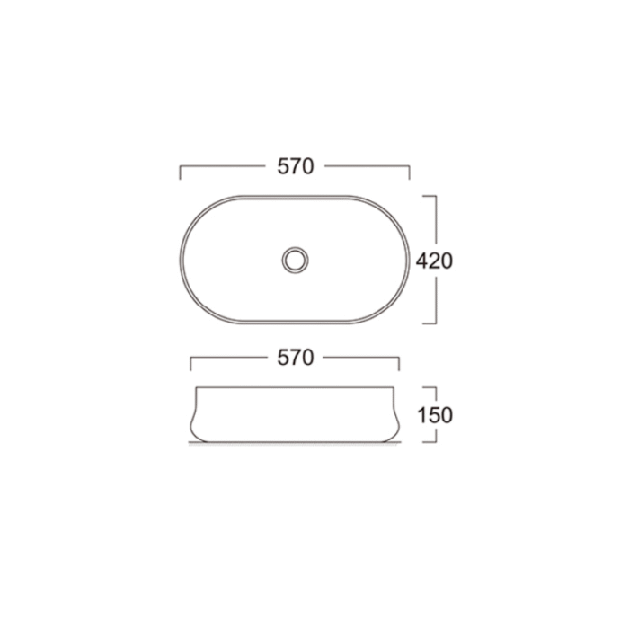 LAVABO SOBRE ENCIMERA CINCA BLANCO BRILLO MEDIDAS