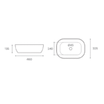 LAVABO SOBRE ENCIMERA NALON PLATA MEDIDAS