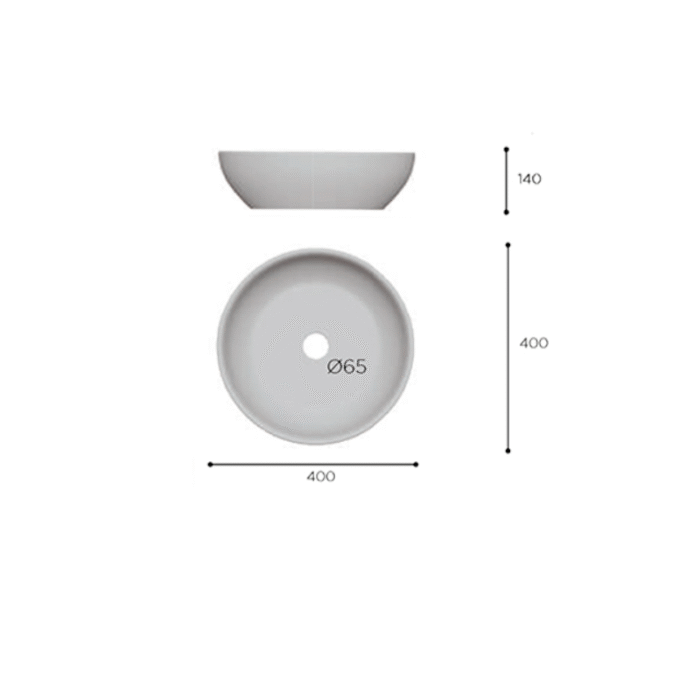 LAVABO SOBRE ENCIMERA ROGUN CEMENTO MEDIDAS