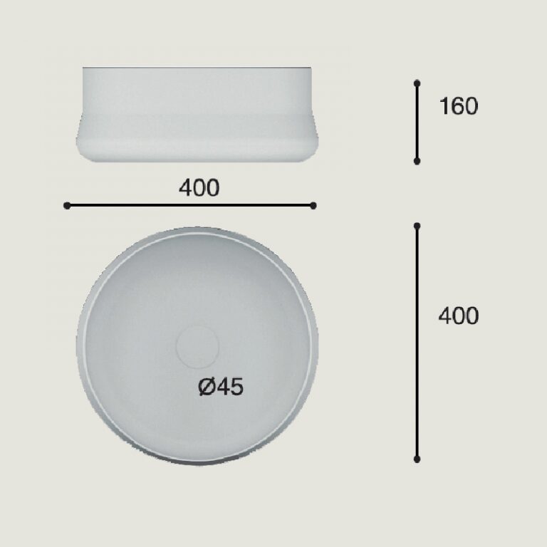 LAVABO SOBRE ENCIMERA GENIAL BLANCO BRILLO MEDIDAS