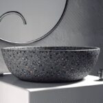 LAVABO SOBRE ENCIMERA TERRAZO GRIS