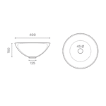 LAVABO BOL BLANCO BRILLO MEDIDAS