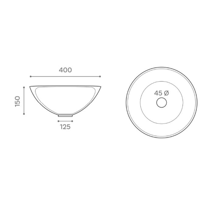 LAVABO BOL BLANCO BRILLO MEDIDAS