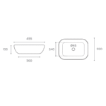 LAVABO SOBRE ENCIMERA FOGO MEDIDAS