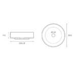 LAVABO SOBRE ENCIMERA COMO NEGRO MEDIDAS