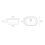 LAVABO SOBRE ENCIMERA ORTA MEDIDAS