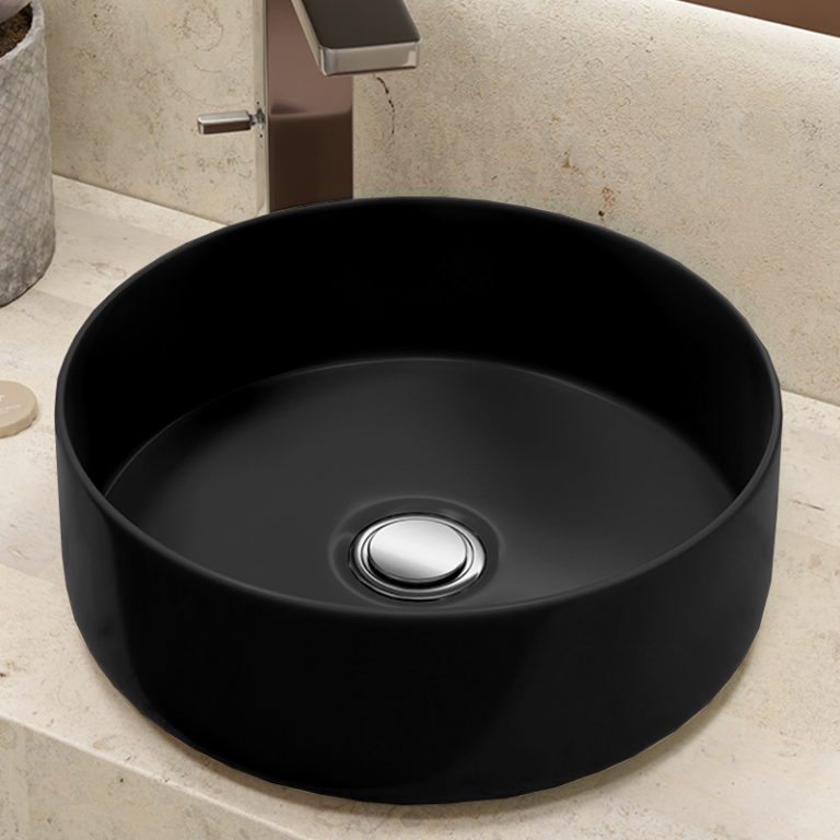 LAVABO SOBRE ENCIMERA OSIRIS NEGRO MATE