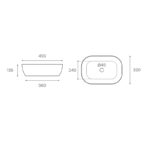 LAVABO SOBRE ENCIMERA ISEO MEDIDAS