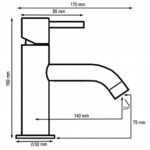 GRIFO DE LAVABO MRT4 MARTI 1921 MEDIDAS