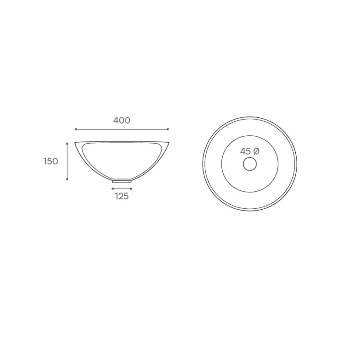LAVABO SOBRE ENCIMERA FIRENZE MEDIDAS