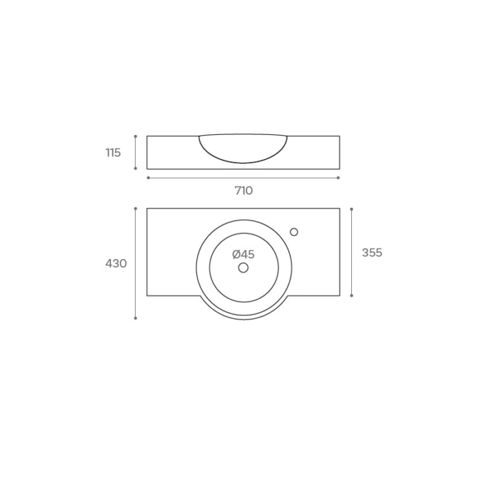 LAVABO SUSPENDIDO BEMUS MEDIDAS