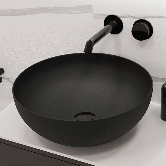 LAVABO SOBRE ENCIMERA BOL NEGRO MATE