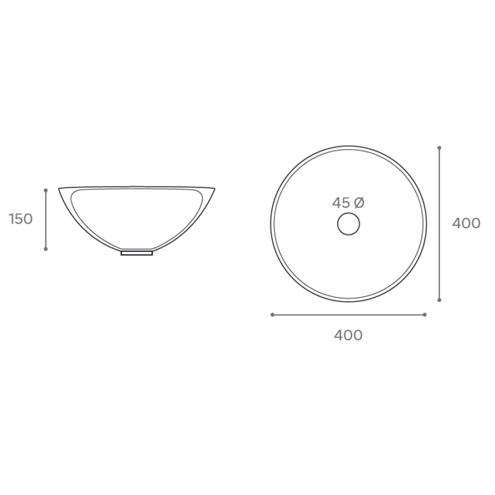 LAVABO SOBRE ENCIMERA TERRANOVA MEDIDAS